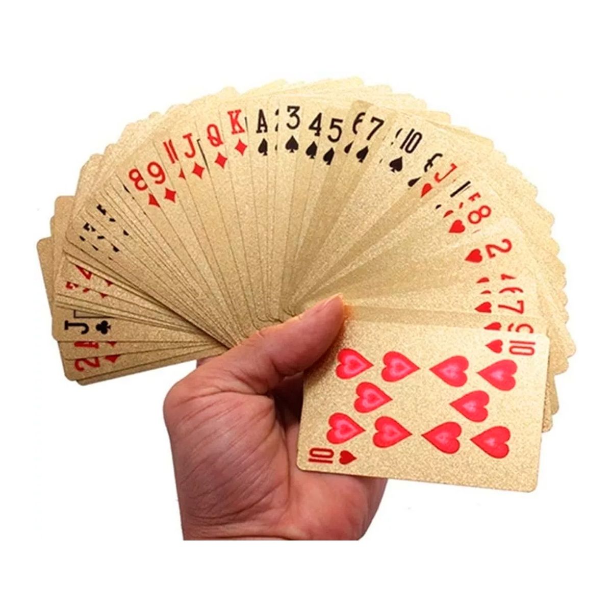 GENERICO - Baraja Naipe Carta Ingles Dorado Plástica Magia Poker Color