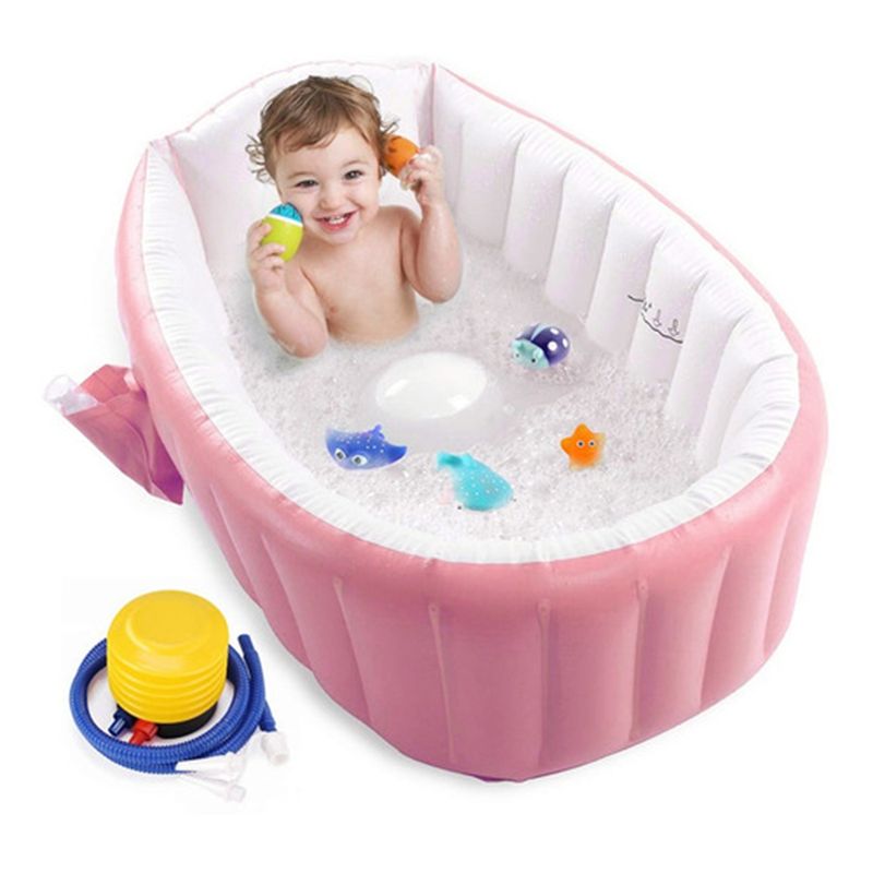 GENERAC - Bañera Inflable Plegable Portátil Para Bebés Con Bomba Aire