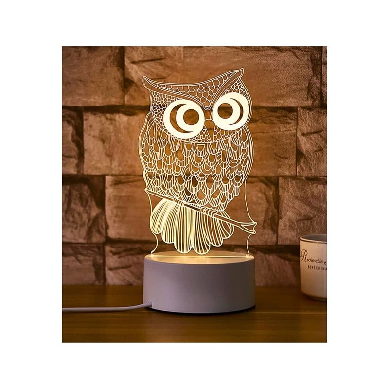 GENERICO - Lámpara 3D Diseño Creativo Forma De Búho Decoración