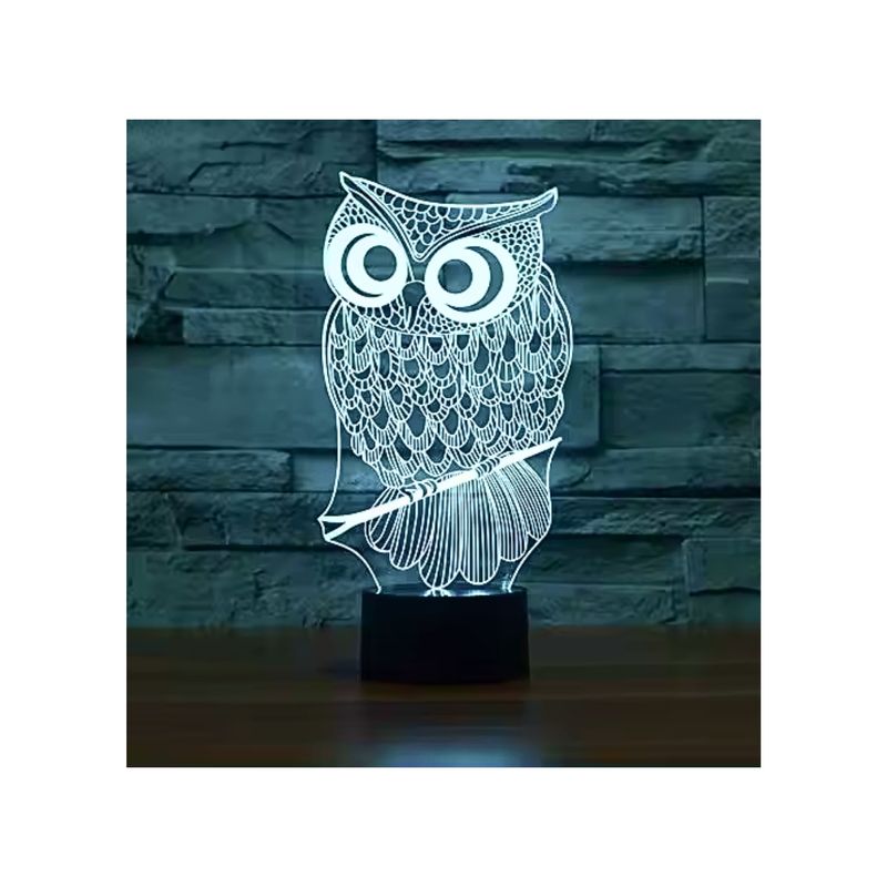 GENERICO - Lámpara 3D Diseño Creativo Forma De Búho Decoración