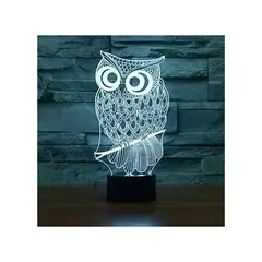 GENERICO - Lámpara 3D Diseño Creativo Forma De Búho Decoración