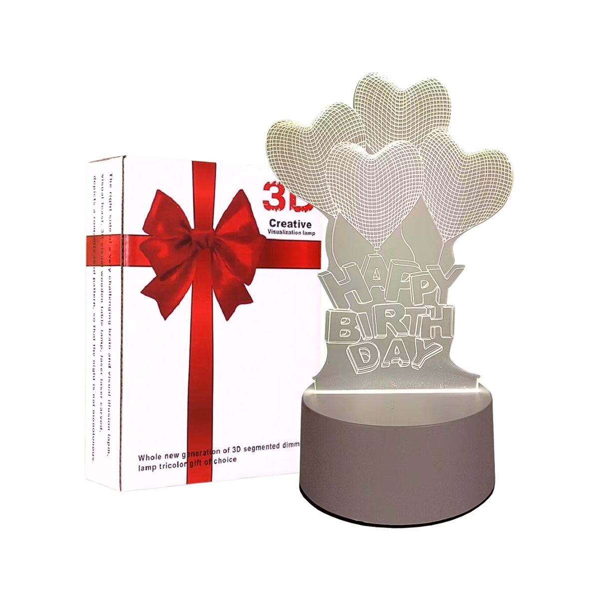 GENERICO - Lámpara 3D Diseño De Feliz Cumpleaños Creativo Decoración