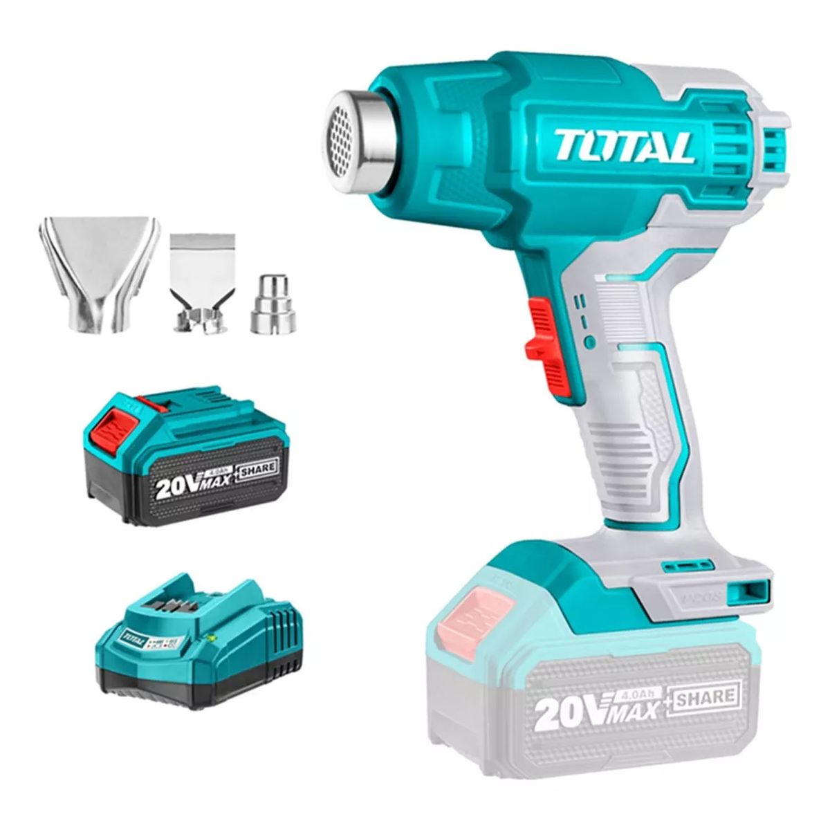 TOTAL TOOLS - Pistola De Calor Inalámbrica 20v Bat Carg Total Tbli2002