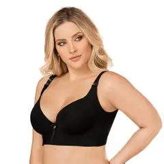 CAROL - Sostén Control Negro Alto Cubrimiento Espalda - Negro
