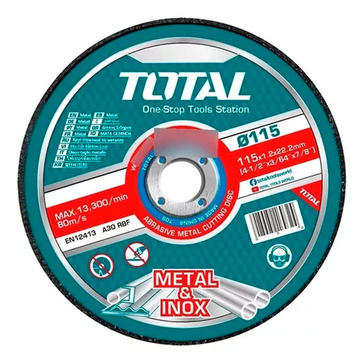 TOTAL TOOLS - Disco De Corte P Metal Acero Inoxidable 115mm 50 Unds Total