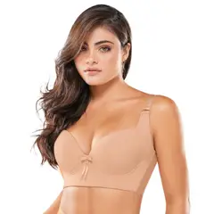 CAROL - Sostén Control Fashionista Almendra Alto Cubrimiento Espalda - Beige