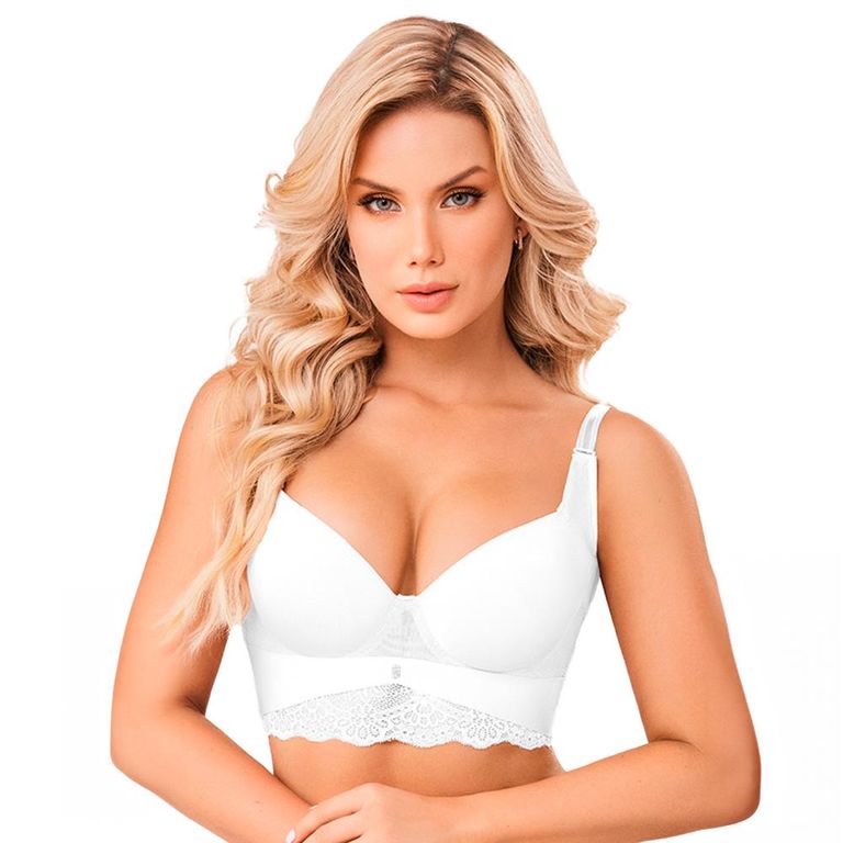 Sosten Ama Espalda Tipo Chaleco Refuerzo bajo el brazo Blanco Blanco 36C