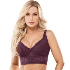 CAROL - Sostén Control Fame Púrpura  Alto Cubrimiento Espalda - Púrpura