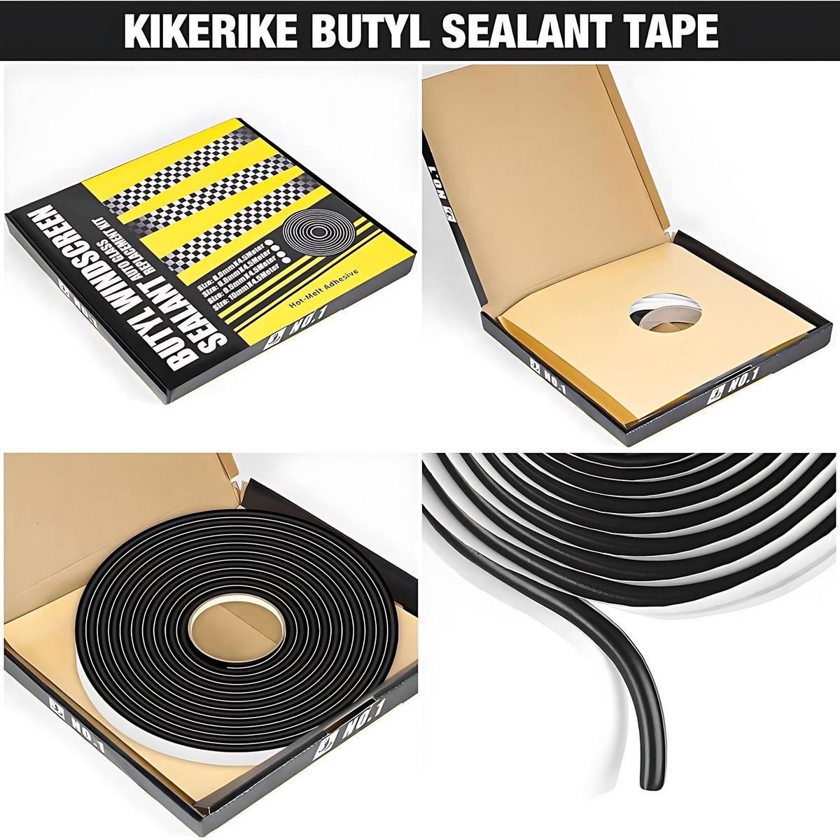 NOVYSTOR - Butilo de Goma de Sellado para Auto Faro Led Retroajuste 4m