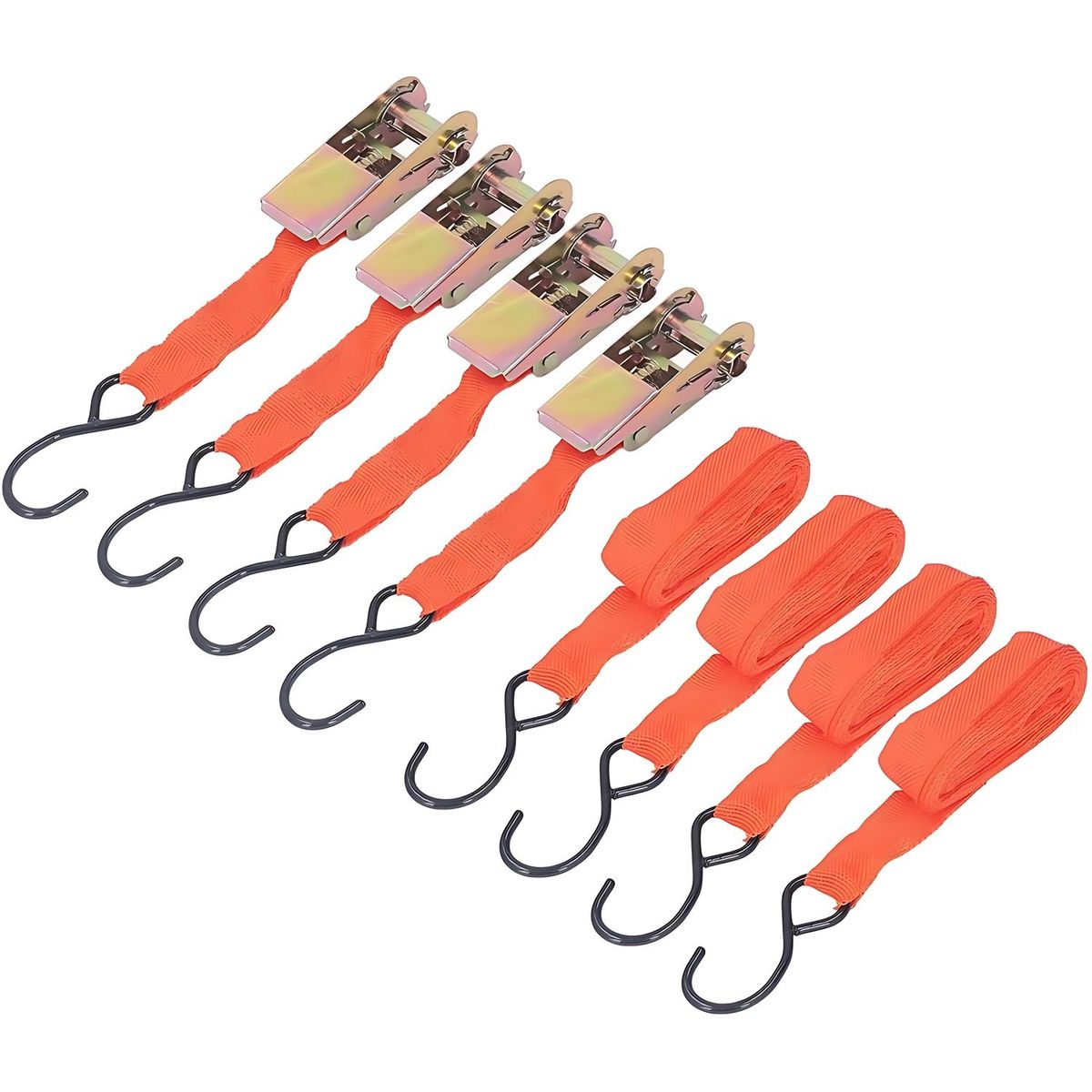 NOVYSTOR - Set Juego Eslinga Cinta de Amarre Ratchet - 4 Piezas