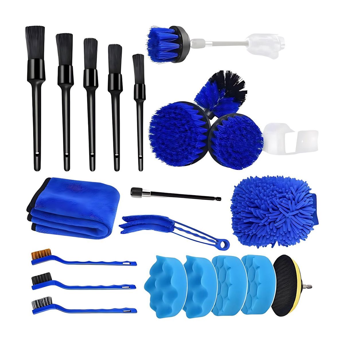 NOVYSTOR - Juego 21 Pzas De Cepillos De Lavado De Autos Pulir Limpieza