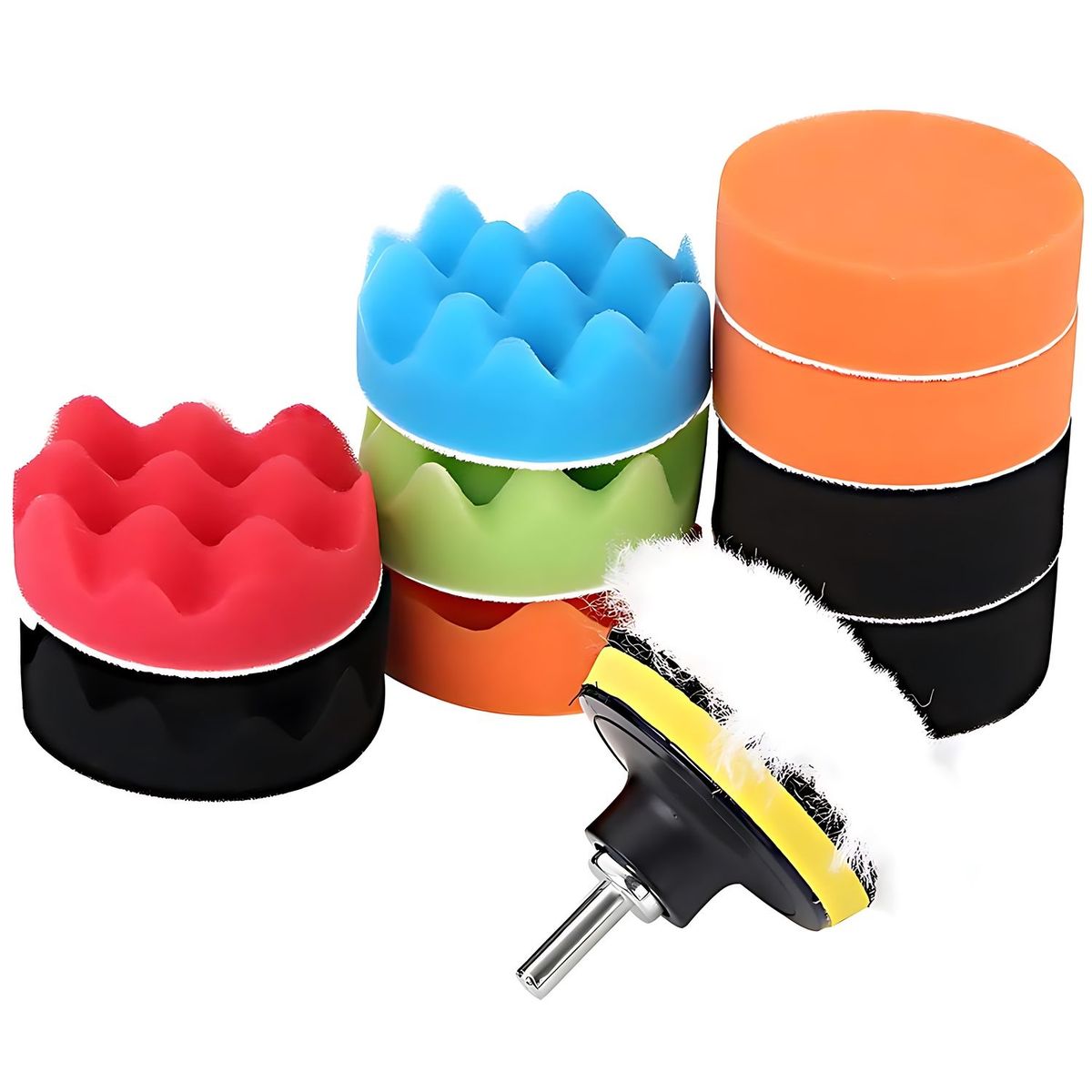 NOVYSTOR - Kit De 10 Piezas uso Taladro para Pulir Auto con Esponjas