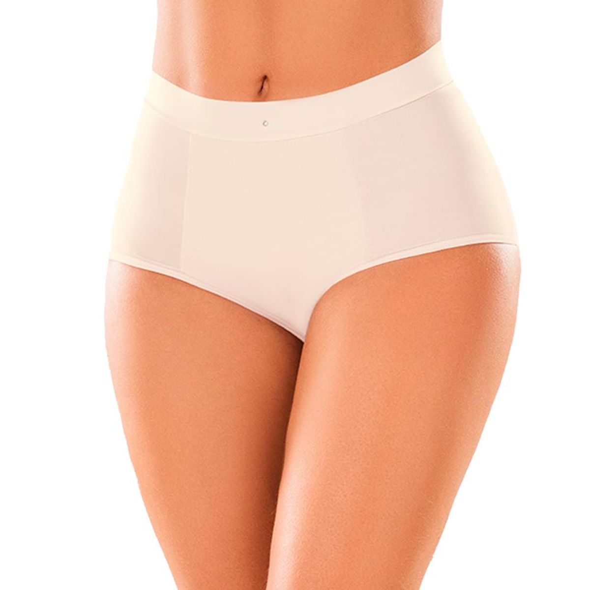 CAROL - Calzón Control Maxi Refuerzo Abdomen Corte Libre Perla - Blanco Humo