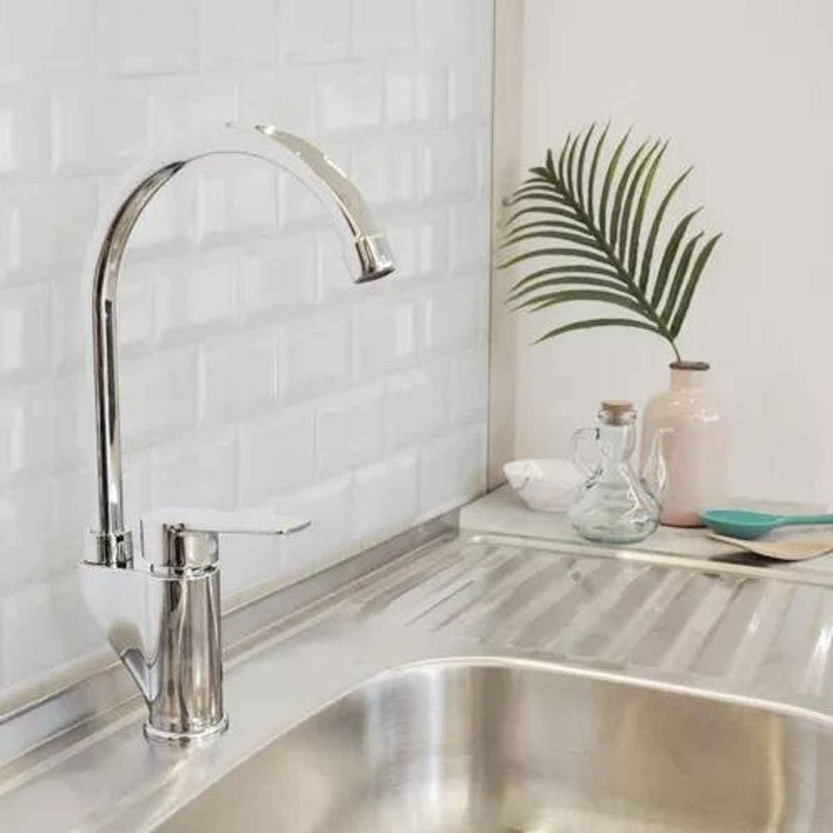 STRETTO - Monomando Lave Grifo Lavaplatos Cromo Napoles Marca Stretto