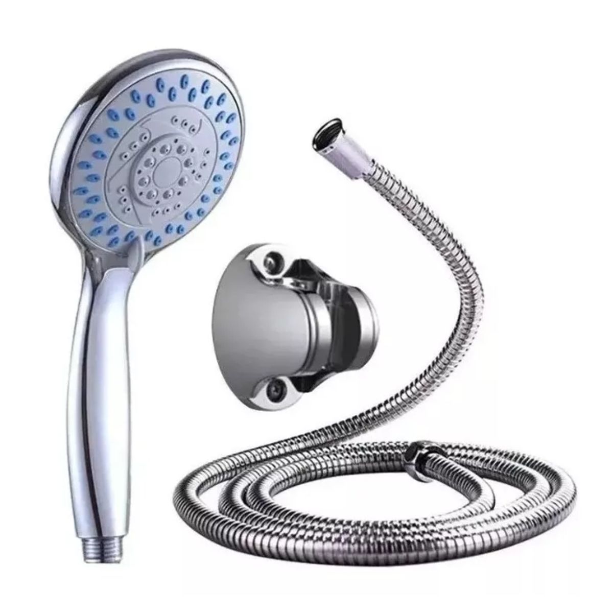GENERICO - Kit De Ducha Teléfono Manguera Soporte Cromado Acero Inox