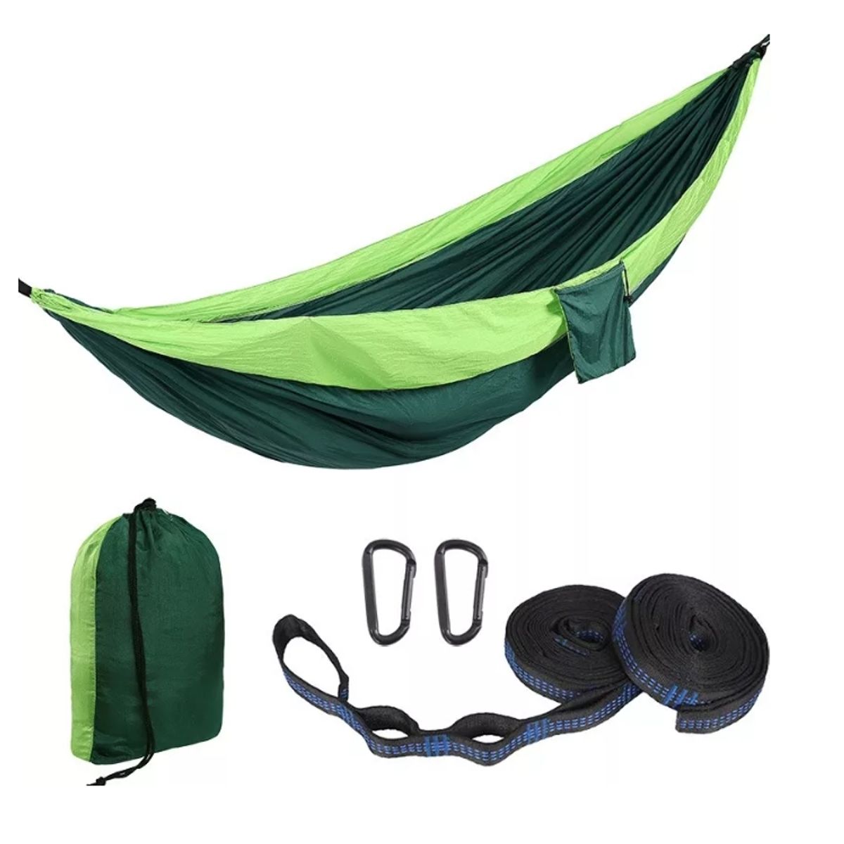 GENERICO - Hamaca Colgante Portatil Nailon Para 2 Personas verde