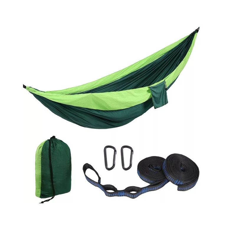 GENERICO - Hamaca Colgante Portatil Nailon Para 2 Personas verde