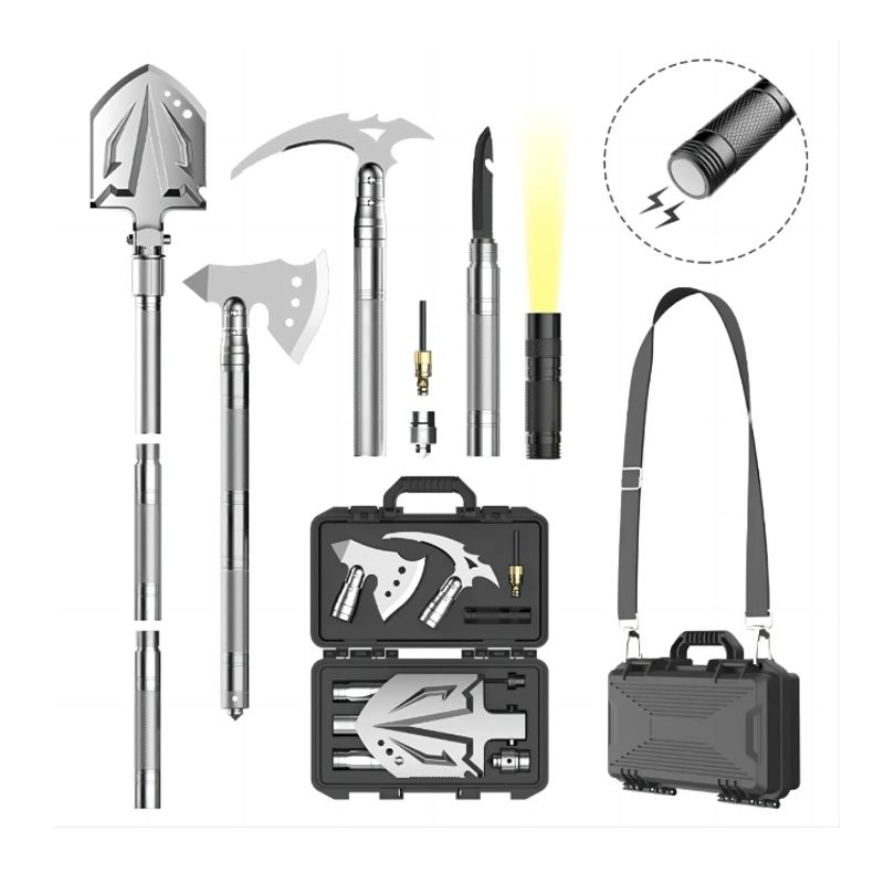 GENERICO - Kit Herramientas Supervivencia Pesca Camping 9en1 Pala