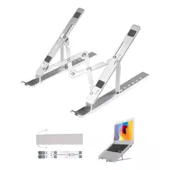 GENERICO - Soporte Portatil Aluminio Plegable Para Notebook Tablet Color Plateado