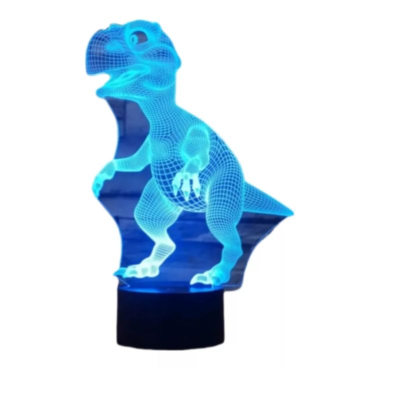 GENERICO - Lámpara Led Ilusión 3d Dinosaurio Rex 7 Colores