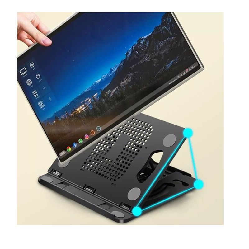 GENERICO - Soporte Base Notebook Alzador Alumin Ajustable Portatil