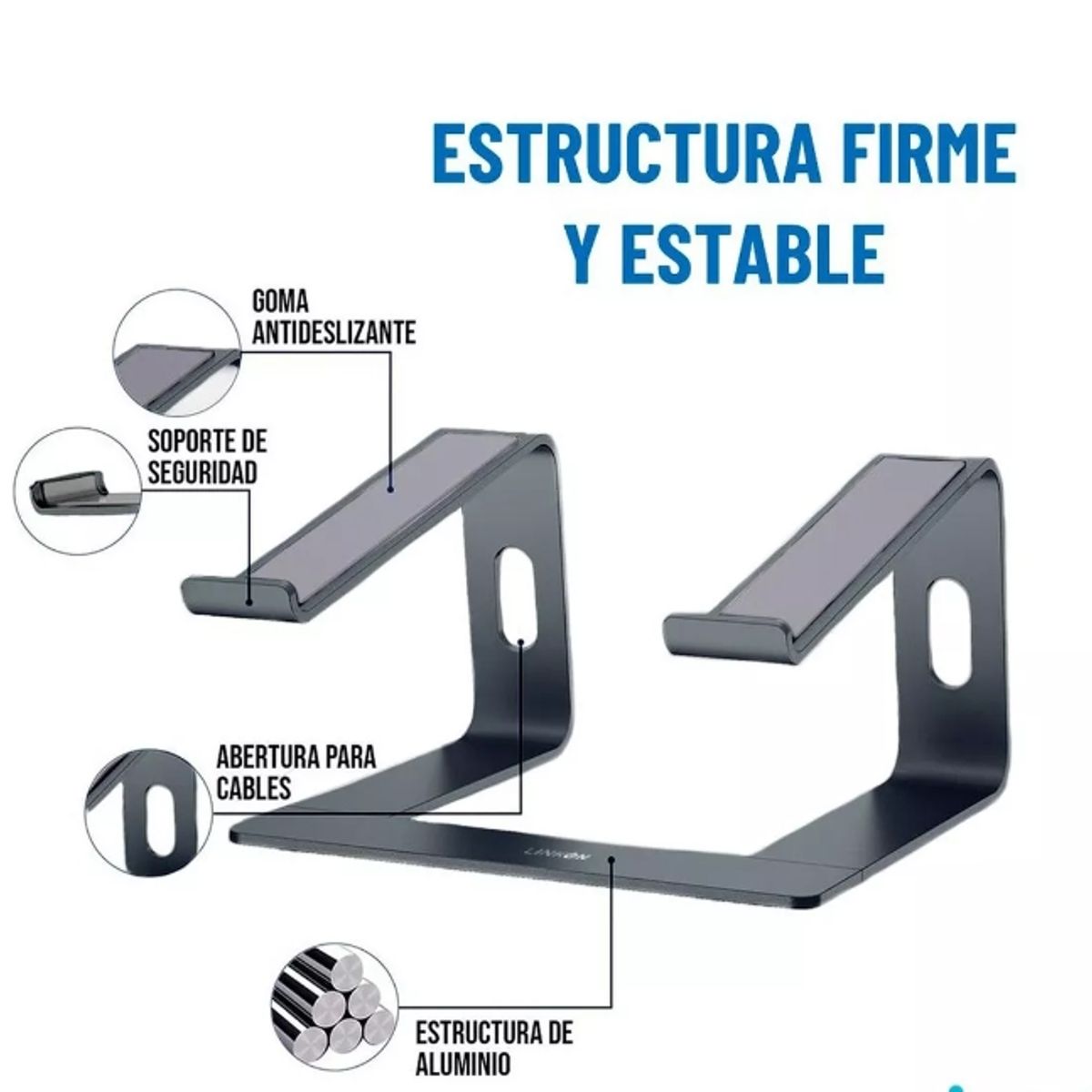 GENERICO - Base Soporte Para Portatil Linkon Aluminio Mac Macbook 10-16