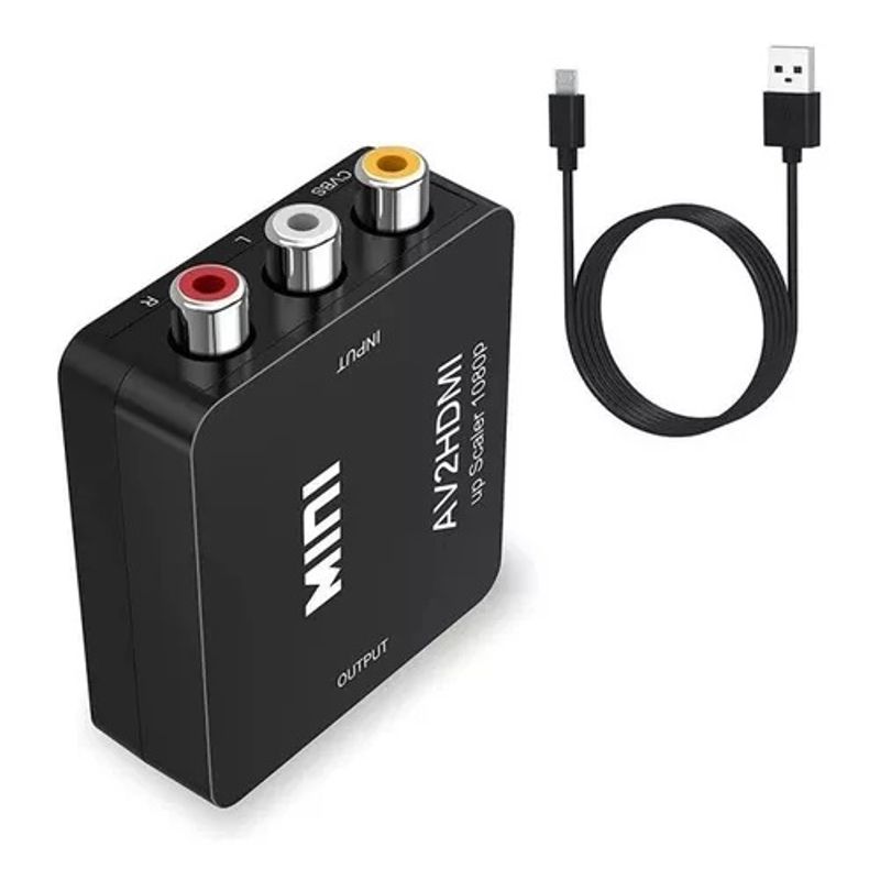GENERICO - Adaptador Conversor Av Rca Analogo A Hdmi  Deco  Ps2  Wii