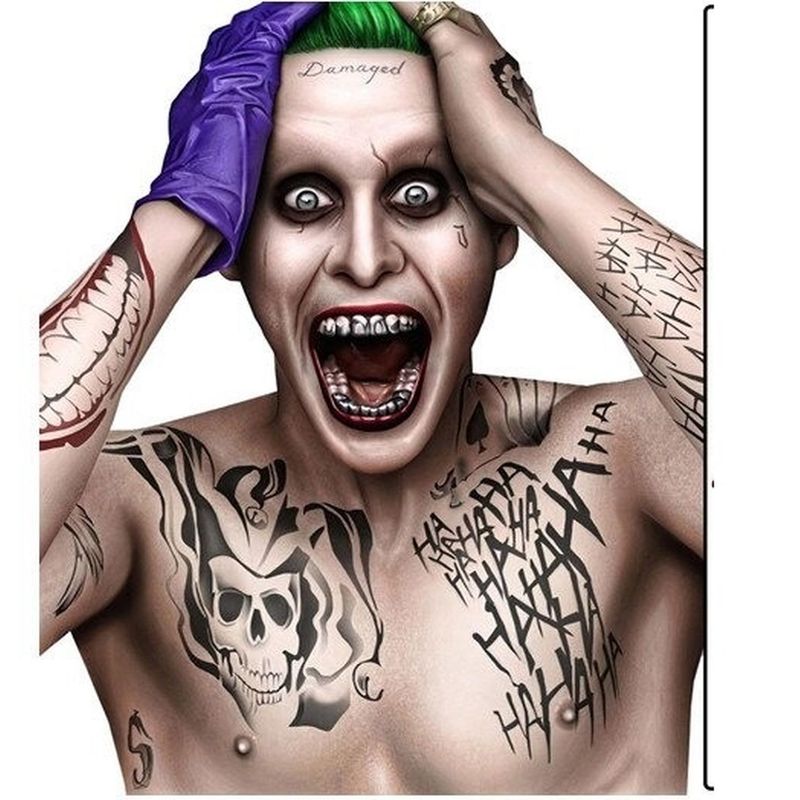GENERICO - Tatuaje Temporal Cosplay Joker - Guasón 3 versiones