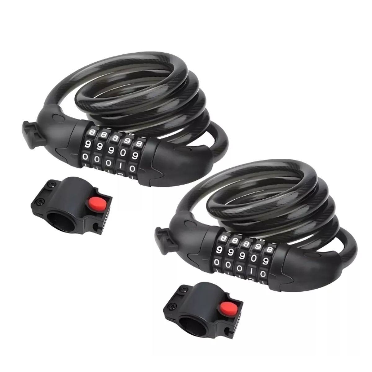 GENERICO - Candado Bicicleta Manguera 2 Unidades Candado Seguridad Con Clave