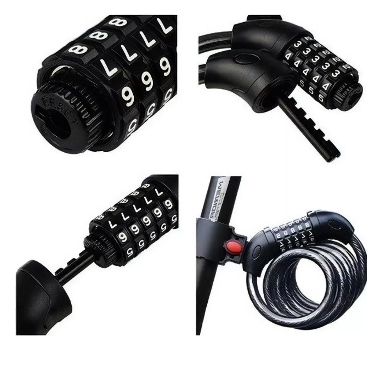 GENERICO - Candado Bicicleta Manguera 2 Unidades Candado Seguridad Con Clave