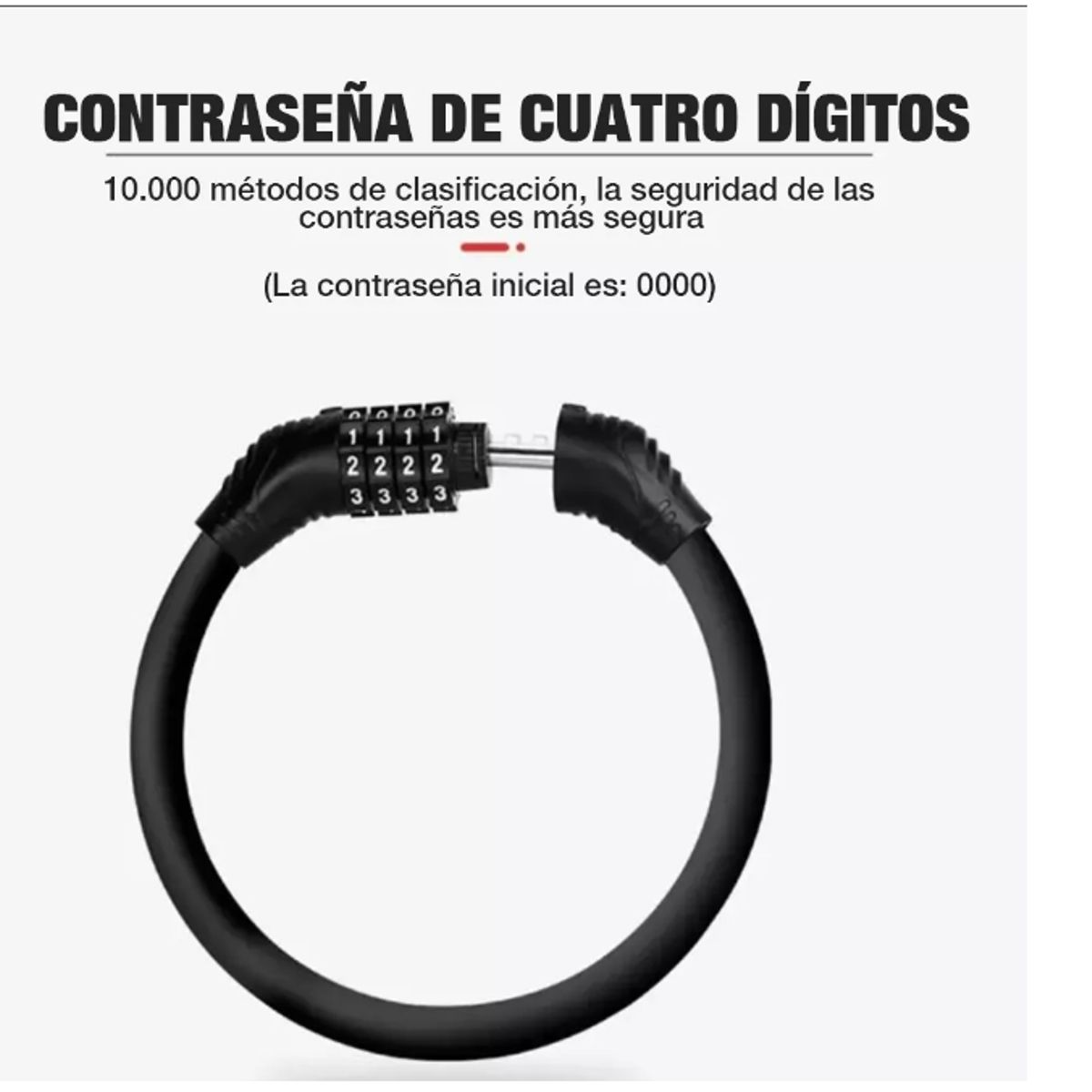 GENERICO - Candado Bicicleta Manguera Candado De Seguridad Con Clave