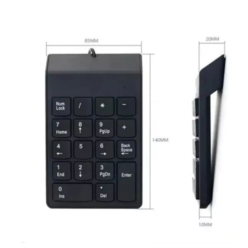 GENERICO - Teclado Numérico Usb Notebook Alámbrico Laptop Color del teclado Negro