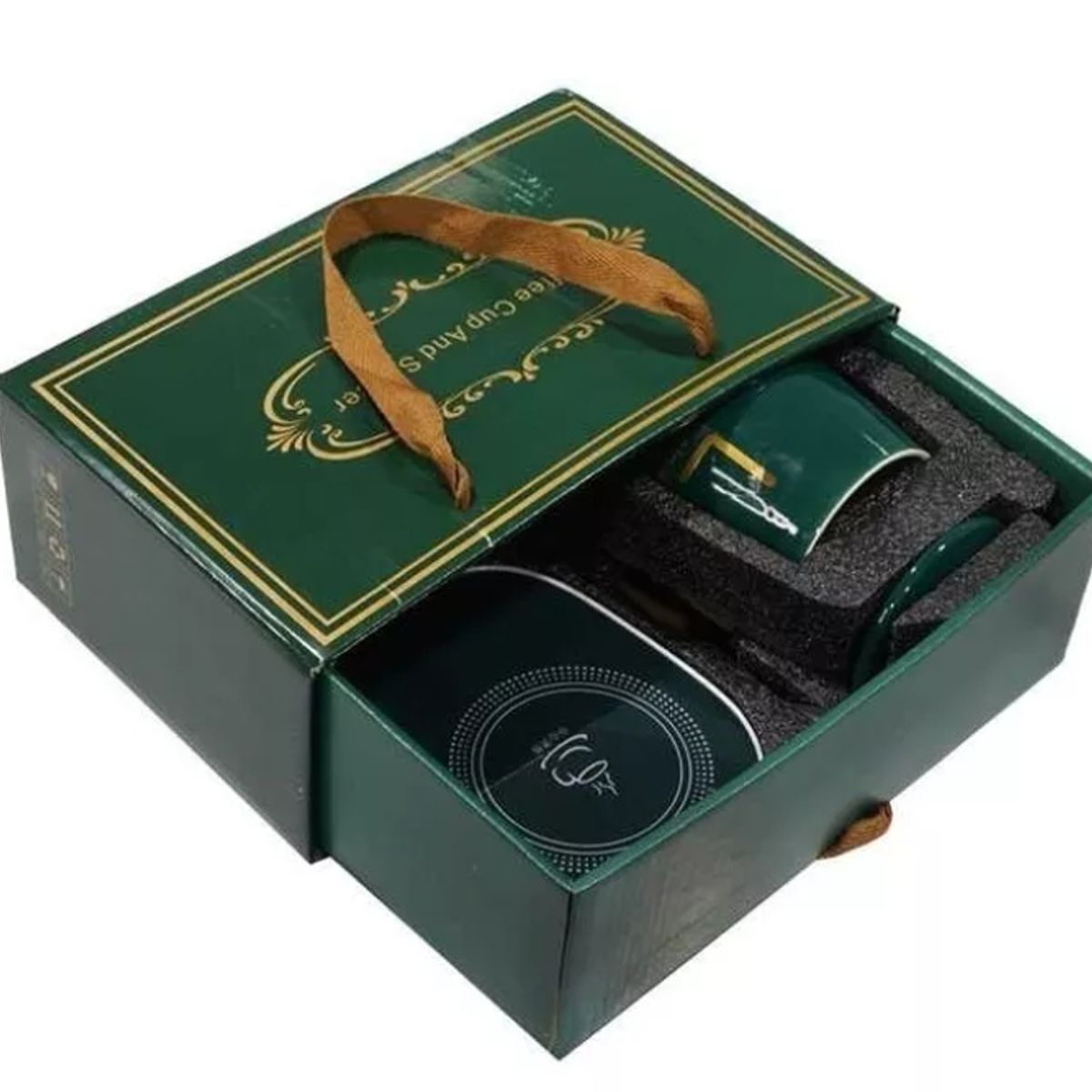 GENERICO - Taza  Te Cafe  Con Calentador Eléctrico Cuchara Set Taza