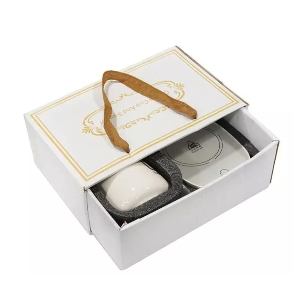 GENERICO - Taza  Te Cafe  Con Calentador Eléctrico Cuchara Set Taza