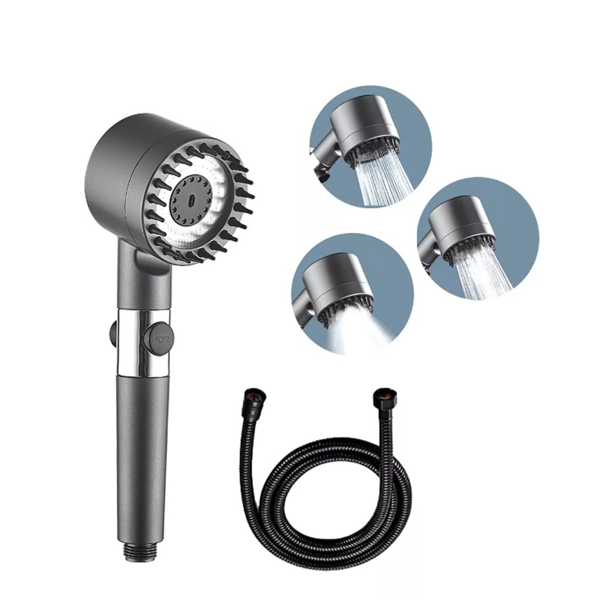 GENERICO - Cabezal Ducha Telefono Alta Presion Con Filtro Ajustable