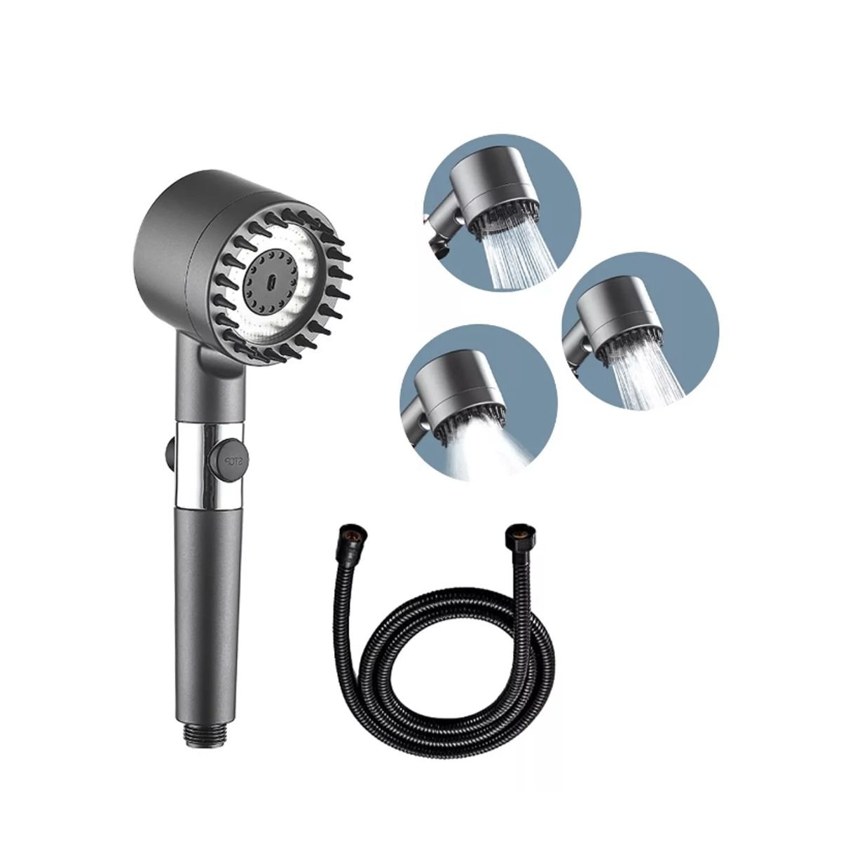 GENERICO - Cabezal Ducha Telefono Alta Presion Con Filtro Ajustable