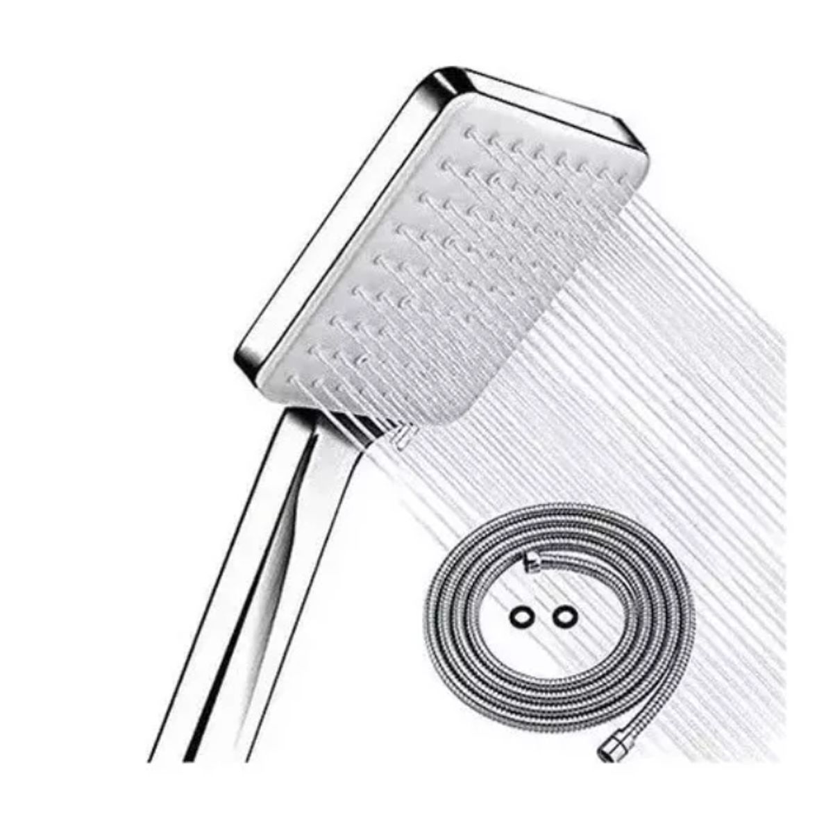 GENERICO - Kit De Ducha Teléfono Manguera Soporte Cromado Acero Inox