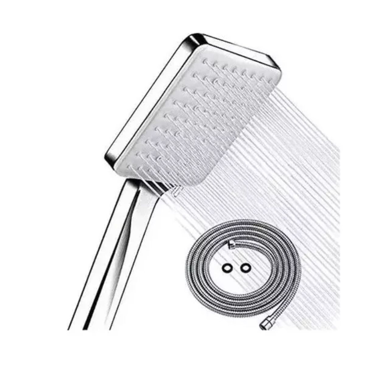 GENERICO - Kit De Ducha Teléfono Manguera Soporte Cromado Acero Inox