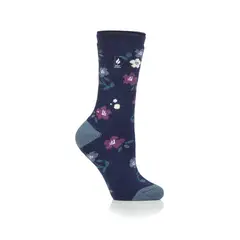 HEAT HOLDERS - Calcetín Lite Floral - Lanuza Azul Marino