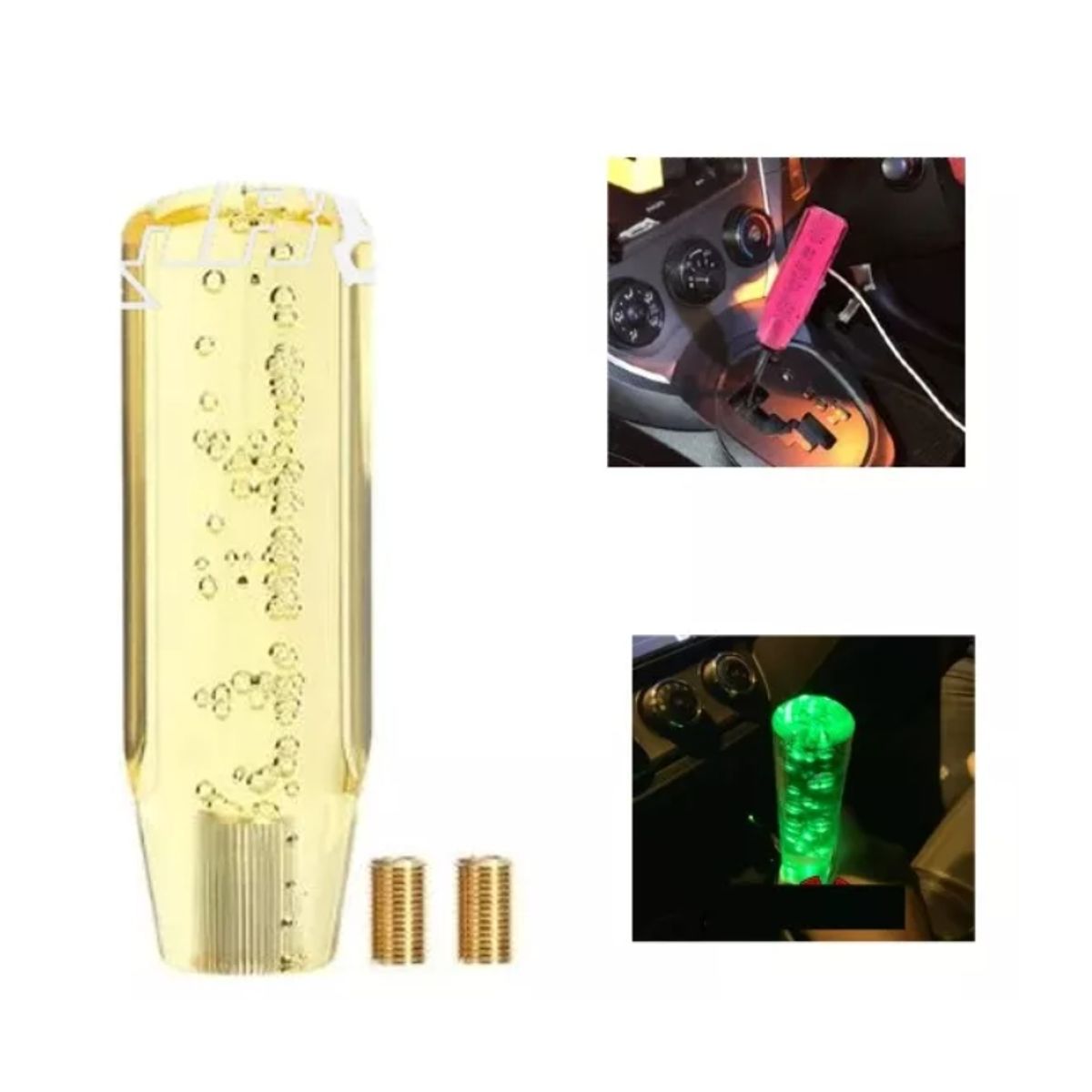 GENERICO - Pomo Palanca De Cambio Led Usb Burbuja Auto Universal Karvas