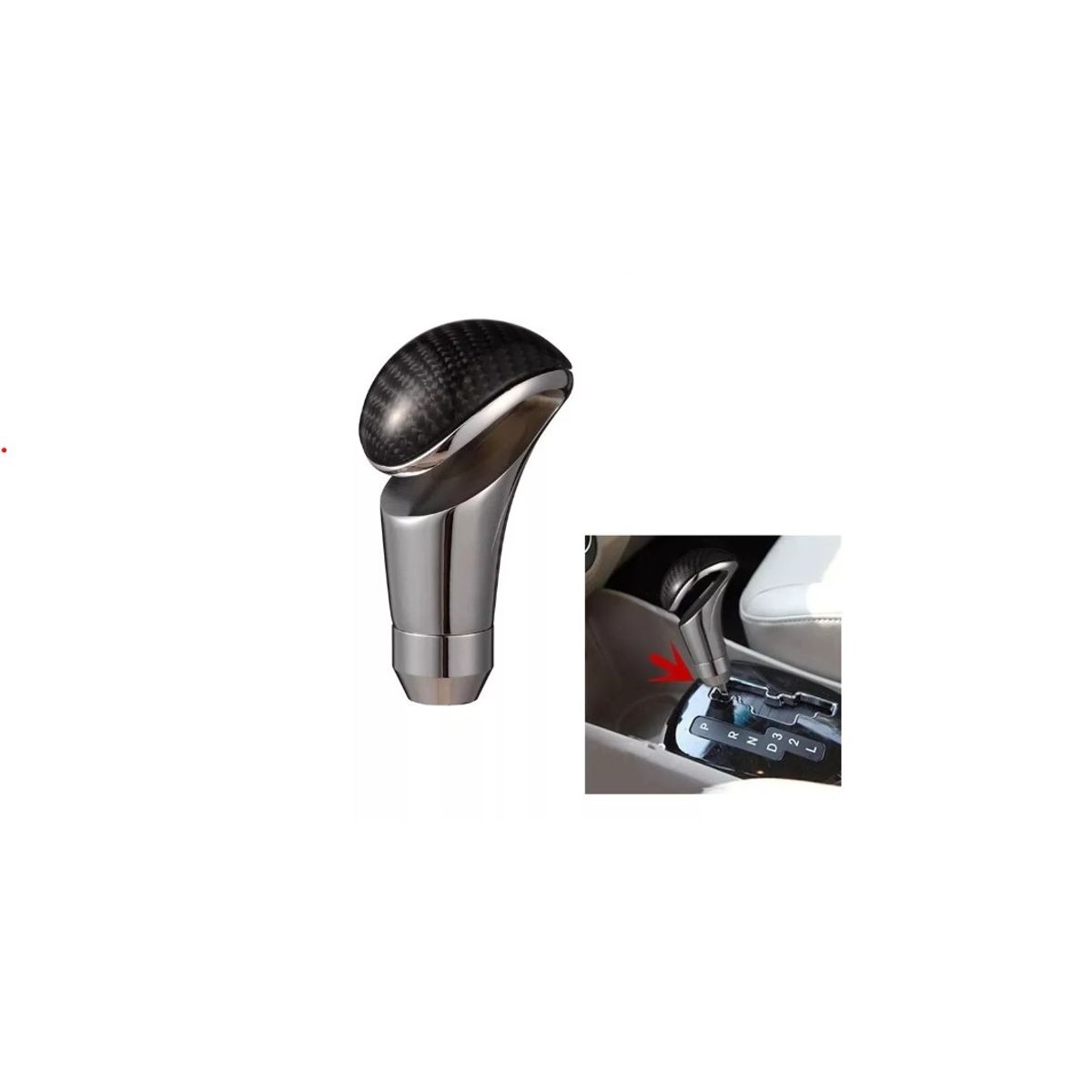 GENERICO - Pomo Palanca De Cambios De Auto Universal Alumino Carbono
