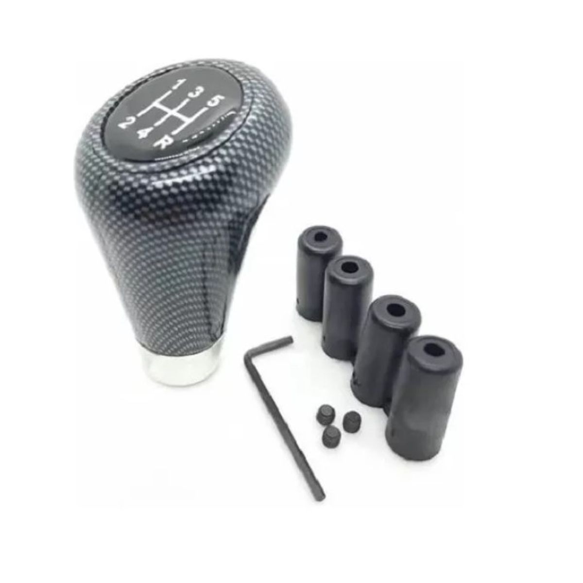 GENERICO - Pomo Perilla Palanca Fibra De Carbono 5v Tunning Universal