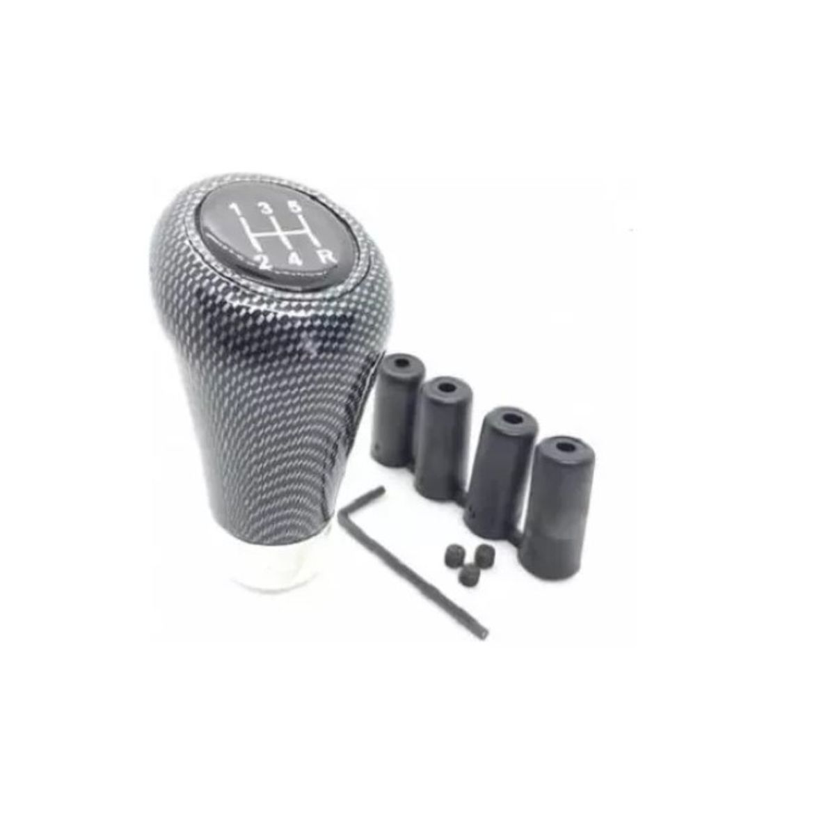 GENERICO - Pomo Perilla Palanca Fibra De Carbono 5v Tunning Universal