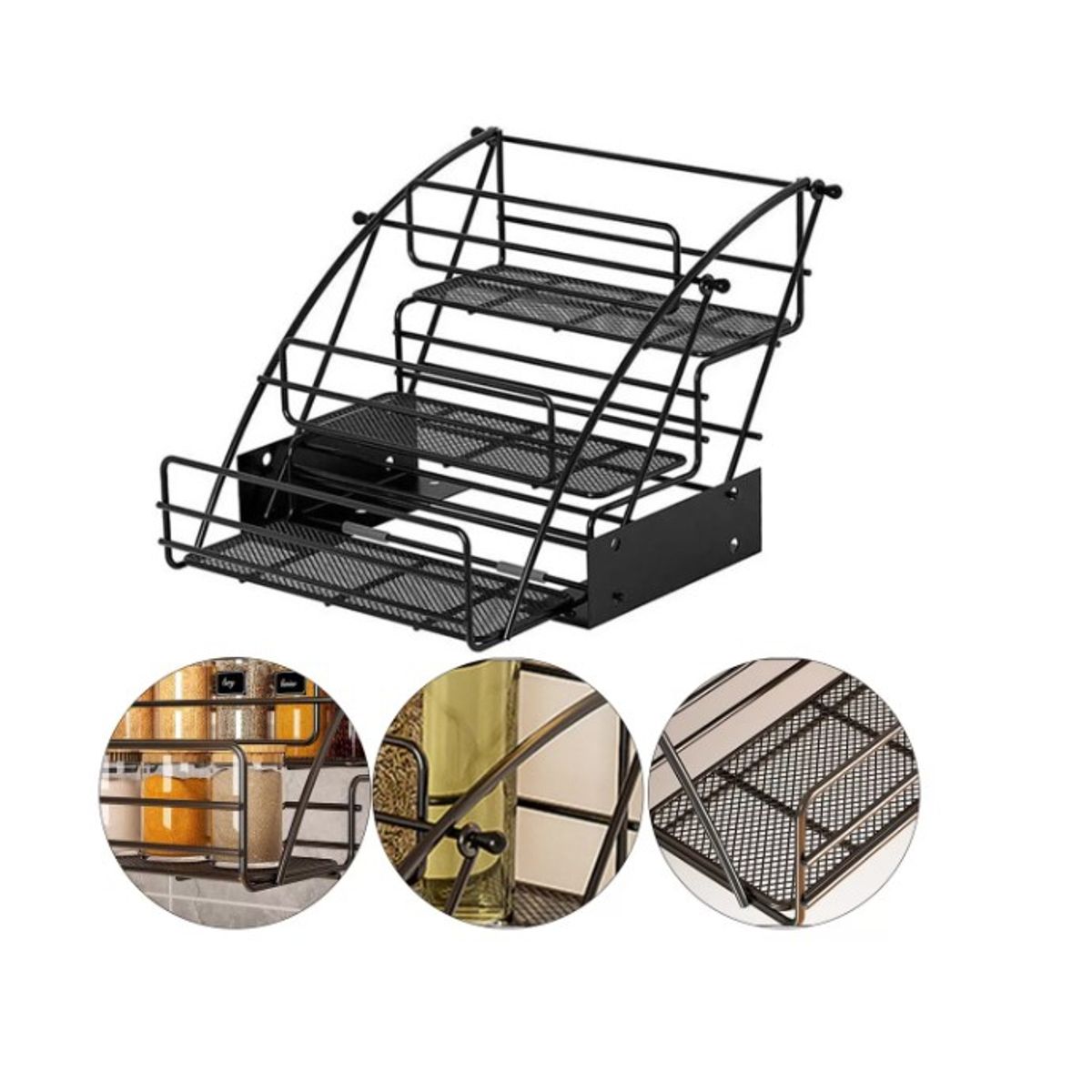 GENERICO - Condimenteros Especieros Metalico Telescópico 3 Niveles