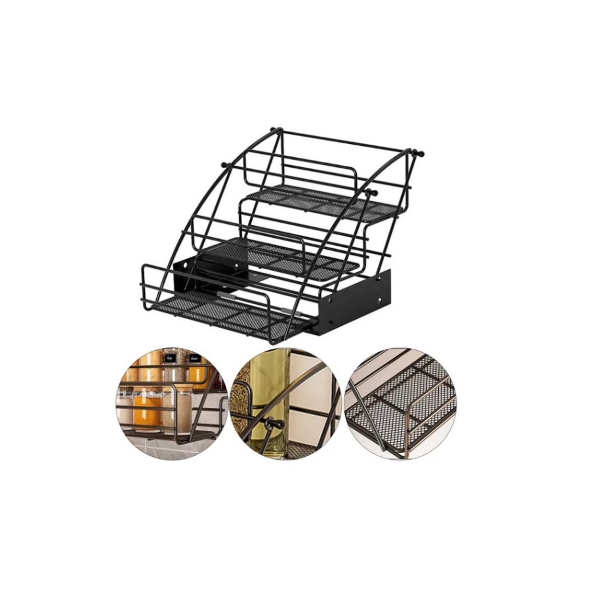 GENERICO - Condimenteros Especieros Metalico Telescópico 3 Niveles