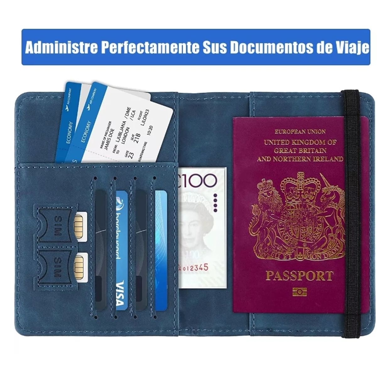 GENERICO - Porta Pasaporte Mujer Documento De Viaje Travel Wallet rfid
