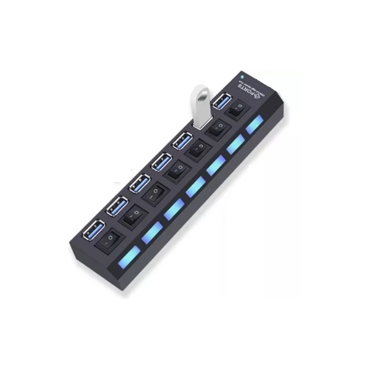 GENERICO - Splitter Hub Usb X7 Alargador Usb 2.00 Con Switch 7 puertos