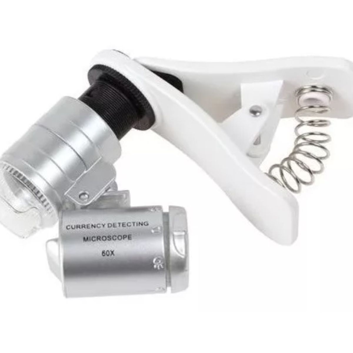 GENERICO - Lupa 60x Microscopio Con Clip Para Celular + Led + Luz Uv