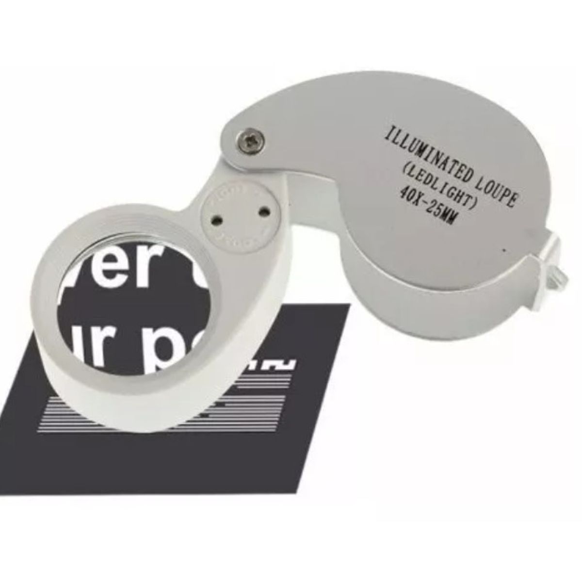 GENERICO - Lupa De Bolsillo Metal 40x  Led Botánica Cuenta Hilo