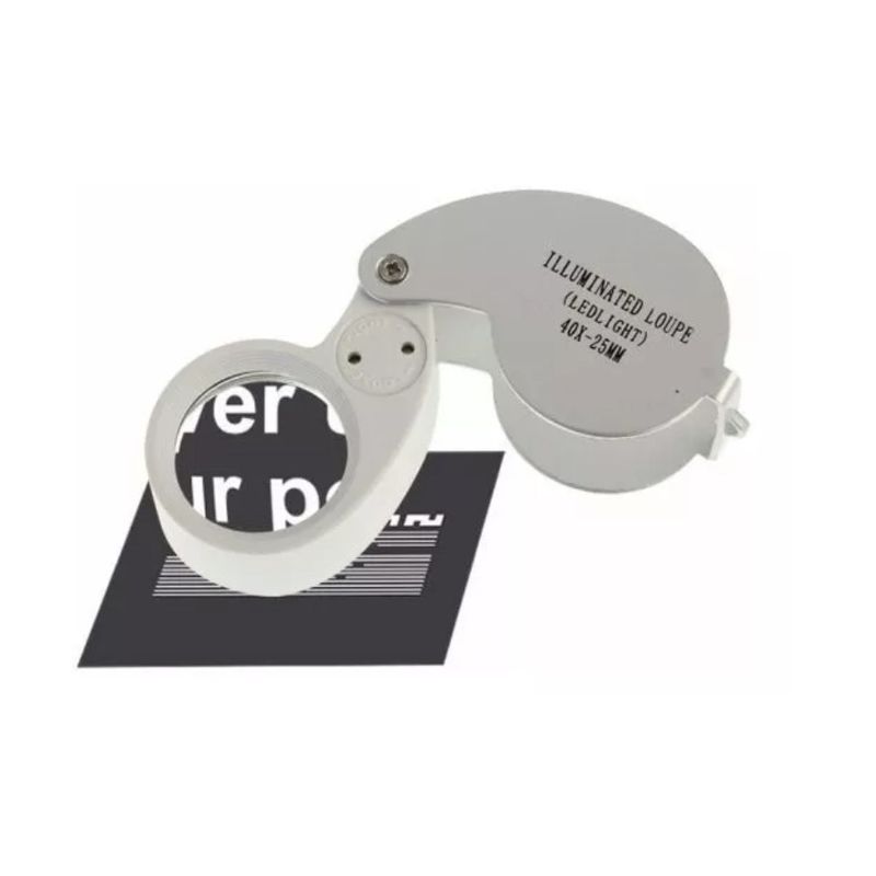 GENERICO - Lupa De Bolsillo Metal 40x  Led Botánica Cuenta Hilo